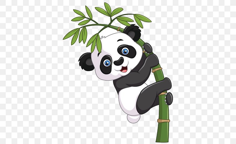 Giant Panda Vector Graphics Bamboo Illustration Clip Art, PNG, 500x500px, Giant Panda, Bamboo, Bear, Carnivoran, Cartoon Download Free