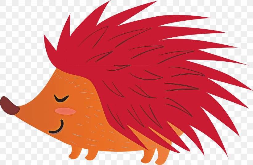 Orange, PNG, 3000x1960px, Watercolor Hedgehog, Cartoon, Hair, Head, Mouth Download Free