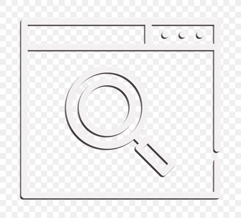 SEO And Online Marketing Elements Icon Search Icon, PNG, 1404x1270px, Seo And Online Marketing Elements Icon, Black, Blackandwhite, Circle, Line Download Free