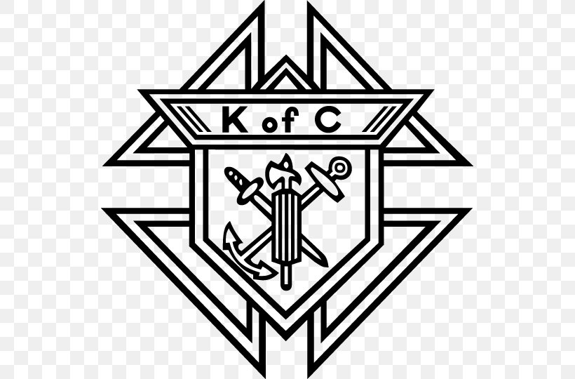 Knights Of Columbus Supreme Council Clip Art, PNG, 531x540px, Knights Of Columbus Supreme Council, Area, Artwork, Black And White, Brand Download Free