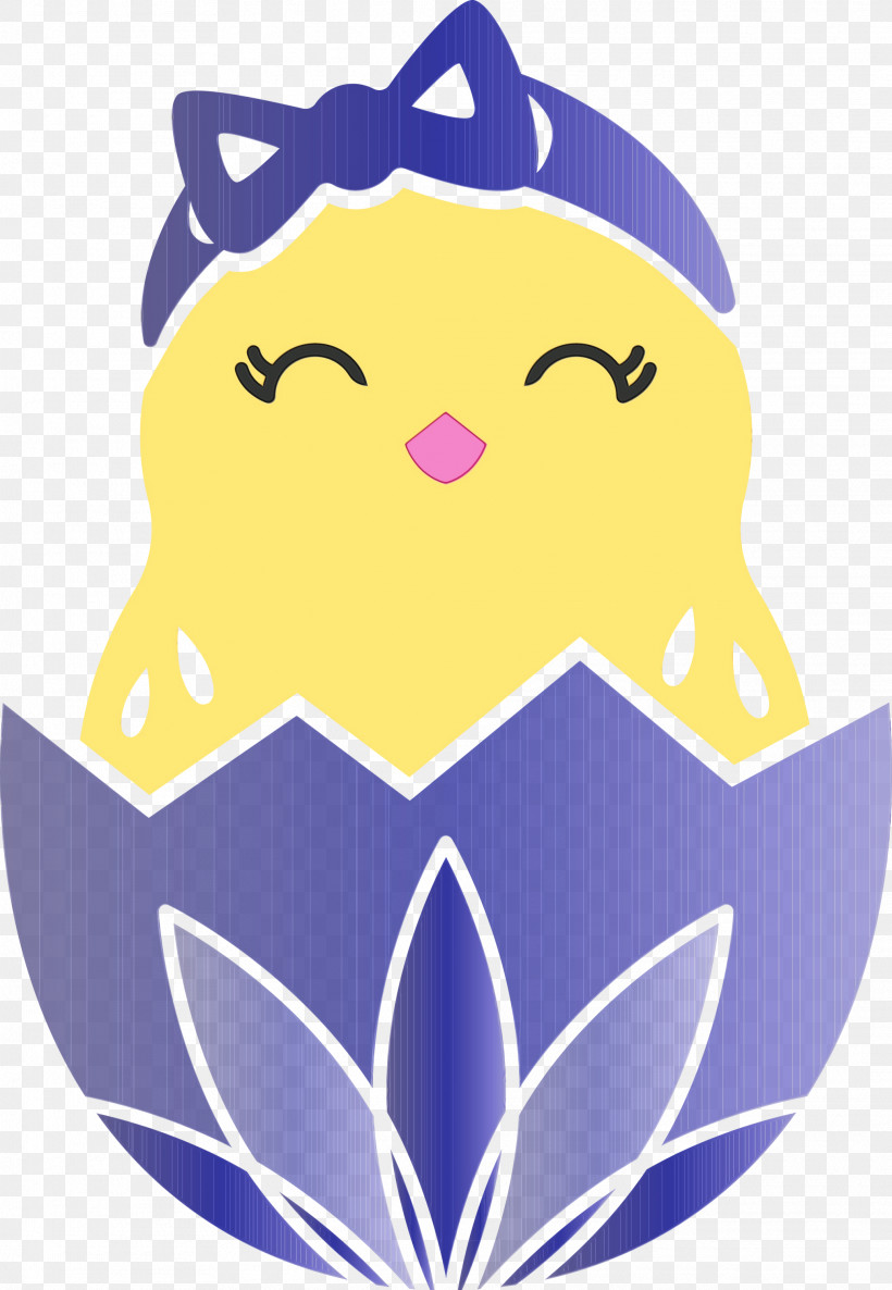 Purple Cartoon Violet Smile, PNG, 2073x3000px, Chick In Eggshell, Adorable Chick, Cartoon, Easter Day, Paint Download Free
