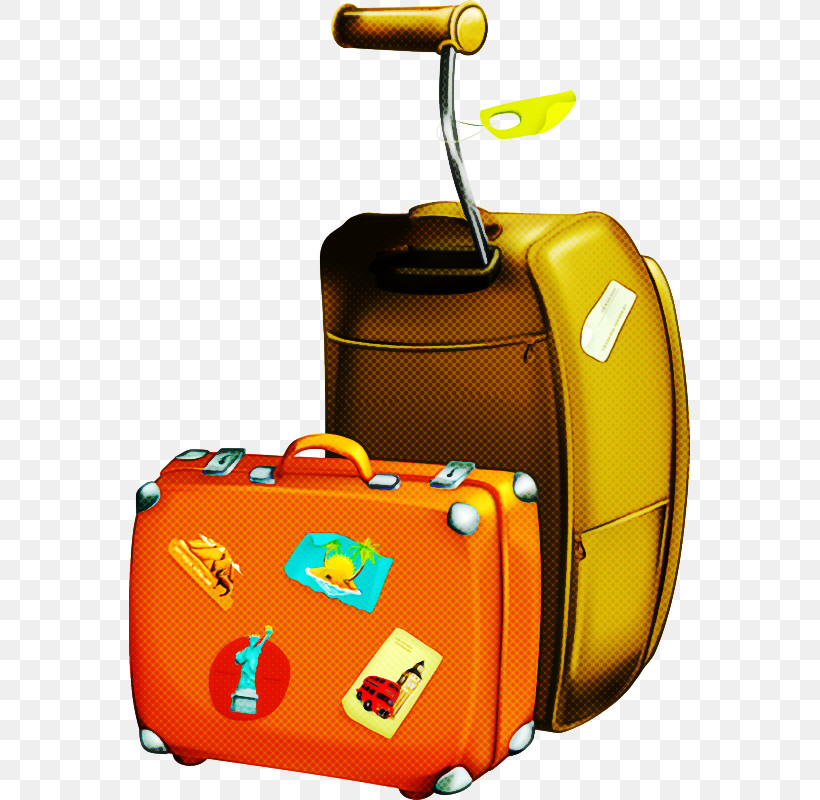 Orange, PNG, 561x800px, Suitcase, Bag, Baggage, Cartoon, Hand Luggage Download Free