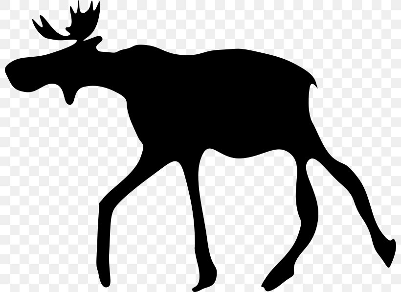Elk Deer Moose Clip Art, PNG, 800x597px, Elk, Antler, Black And White, Deer, Drawing Download Free