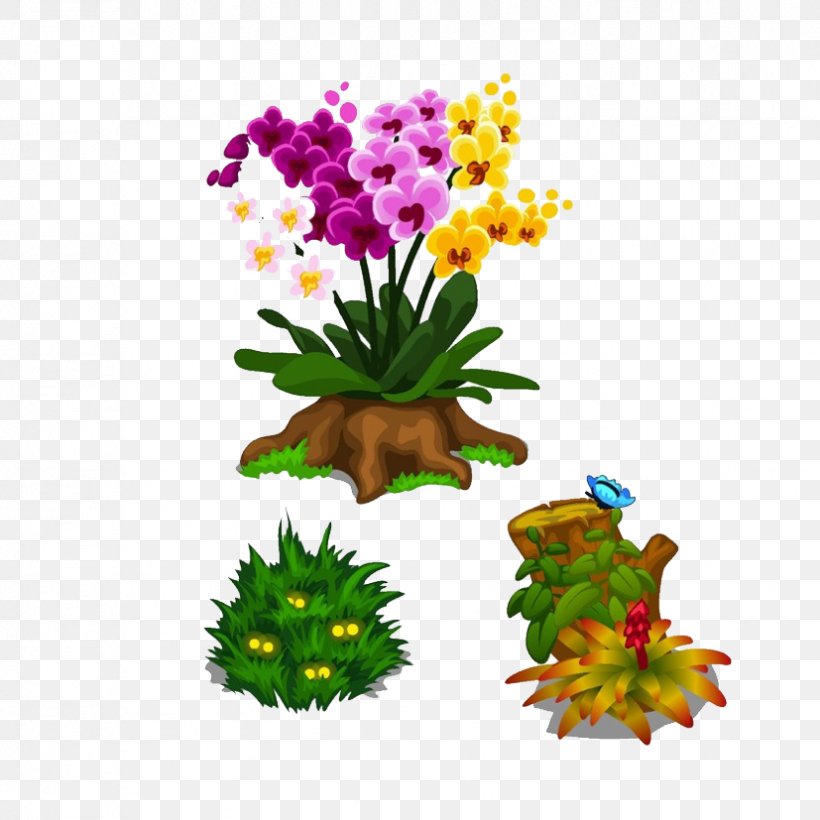 Cartoon Orchids Illustration, PNG, 827x827px, Cartoon, Chrysanths, Cut Flowers, Drawing, Flora Download Free