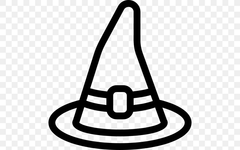 Pointed Hat Magician Witchcraft Clip Art, PNG, 512x512px, Hat, Area, Black And White, Cap, Headgear Download Free