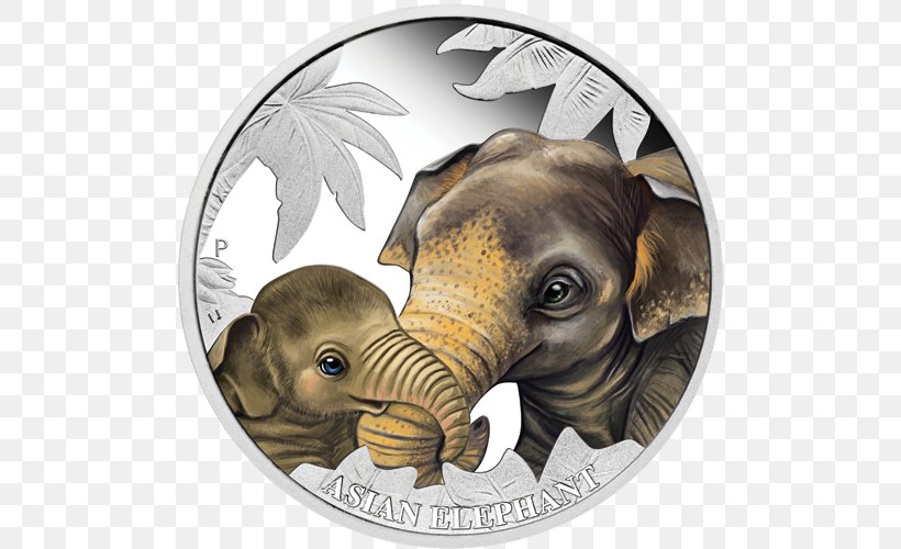Commemorative Coin Perth Mint Tuvalu Indian Elephant, PNG, 500x500px, Commemorative Coin, African Elephant, Asian Elephant, Coin, Collecting Download Free