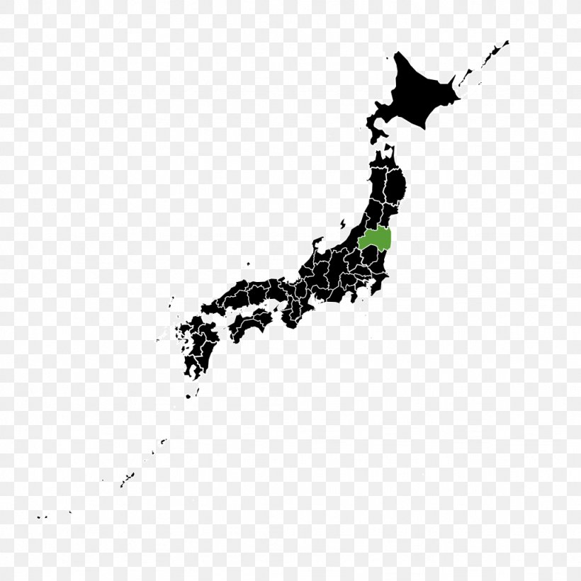 Japan Vector Map Vector Graphics Illustration, PNG, 1024x1024px, Japan, Art, Black, Black And White, Branch Download Free