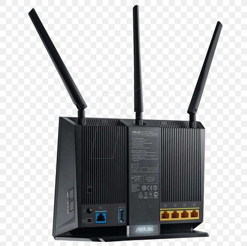 DSL Modem ASUS DSL-AC68U Router Digital Subscriber Line ASUS RT-AC68U, PNG, 665x815px, Dsl Modem, Asus, Asus Dslac68u, Asus Rtac66u, Asus Rtac68u Download Free