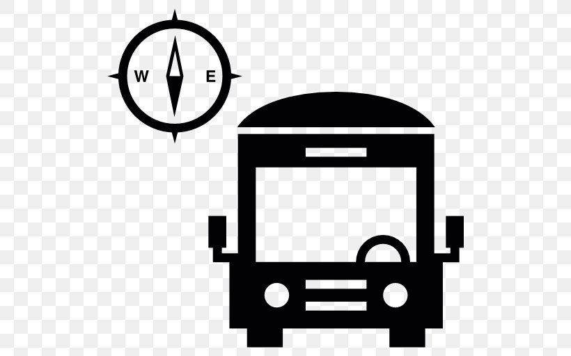 Bus Compass, PNG, 512x512px, Bus, Area, Black, Black And White, Brand Download Free