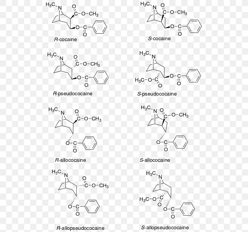 Stereoisomerism Stereocenter Cocaine Benzocaine Tropane, PNG, 527x767px, Stereoisomerism, Area, Auto Part, Benzocaine, Black And White Download Free
