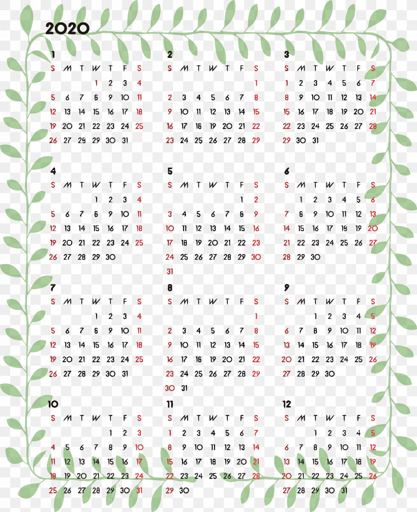 2020 Printable Calendar, PNG, 2439x3000px, 2020 Printable Calendar, Text Download Free