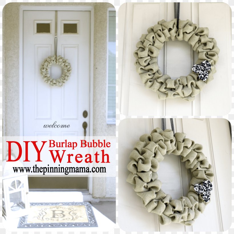 Christmas Wreaths How-to Hessian Fabric Christmas Decoration, PNG, 2000x2000px, Wreath, Christmas Day, Christmas Decoration, Christmas Wreaths, Craft Download Free