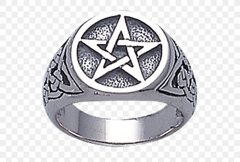 Ring Pentacle Pentagram Wicca Star Of David, PNG, 555x555px, Ring, Body Jewelry, Brand, Celtic Cross, Classical Element Download Free
