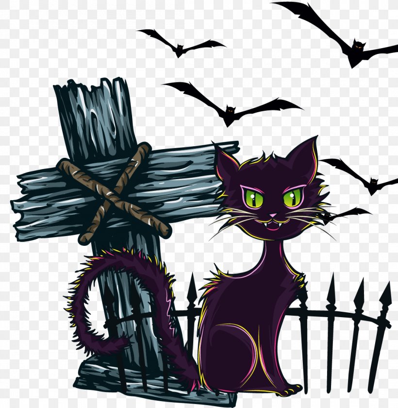 Black Cat The Halloween Tree Jack-o'-lantern Clip Art, PNG, 1100x1127px, Black Cat, Carnivoran, Cat, Cat Like Mammal, Fictional Character Download Free
