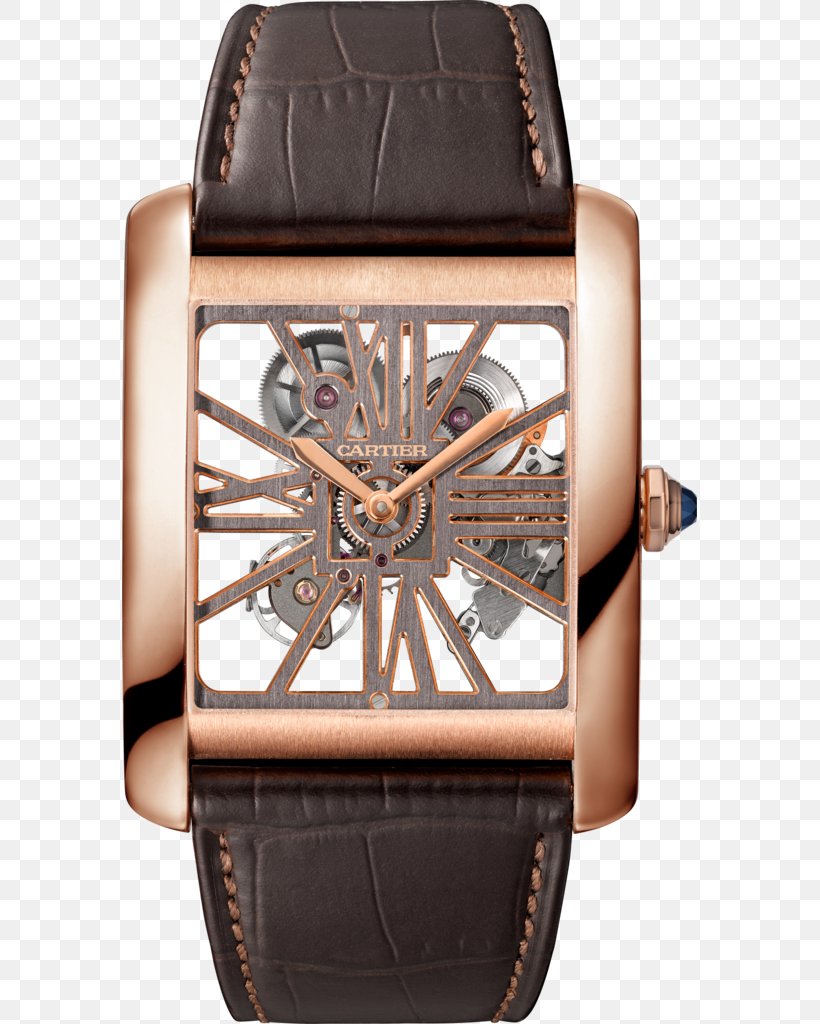 Cartier Tank MC Skeleton Watch, PNG, 575x1024px, Cartier, Brown, Cartier Tank, Counterfeit Watch, Gold Download Free