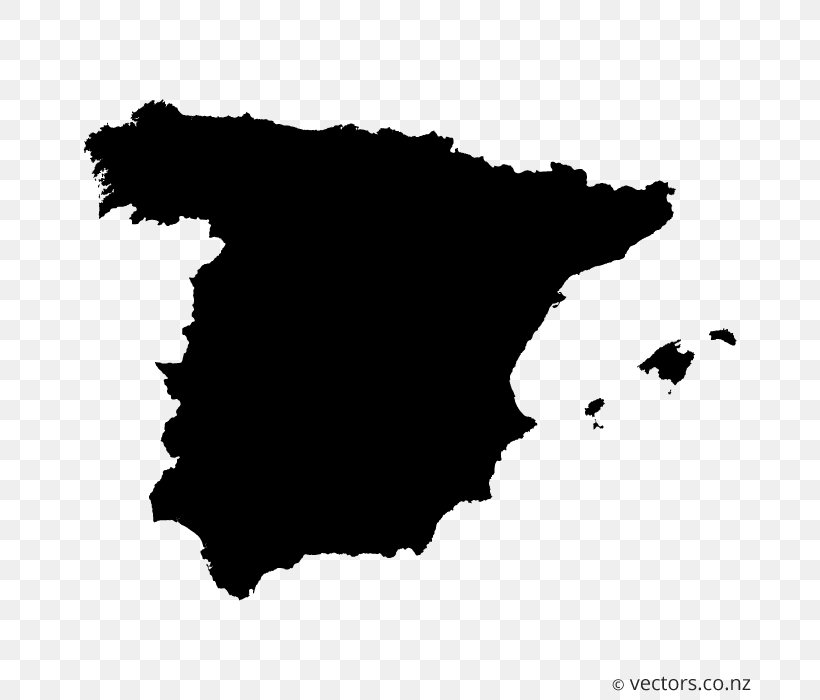 Spain Vector Map, PNG, 700x700px, Spain, Black, Black And White, Blank Map, Drawing Download Free