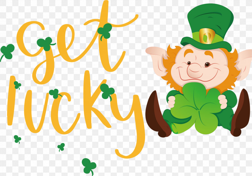 Get Lucky Saint Patrick Patricks Day, PNG, 2985x2080px, Get Lucky, Cartoon, Cdr, Irish People, Leprechaun Download Free
