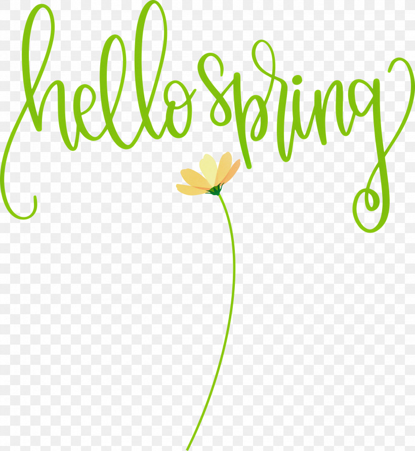 Hello Spring Spring, PNG, 2762x3000px, Hello Spring, Floral Design, Green, Leaf, Line Download Free