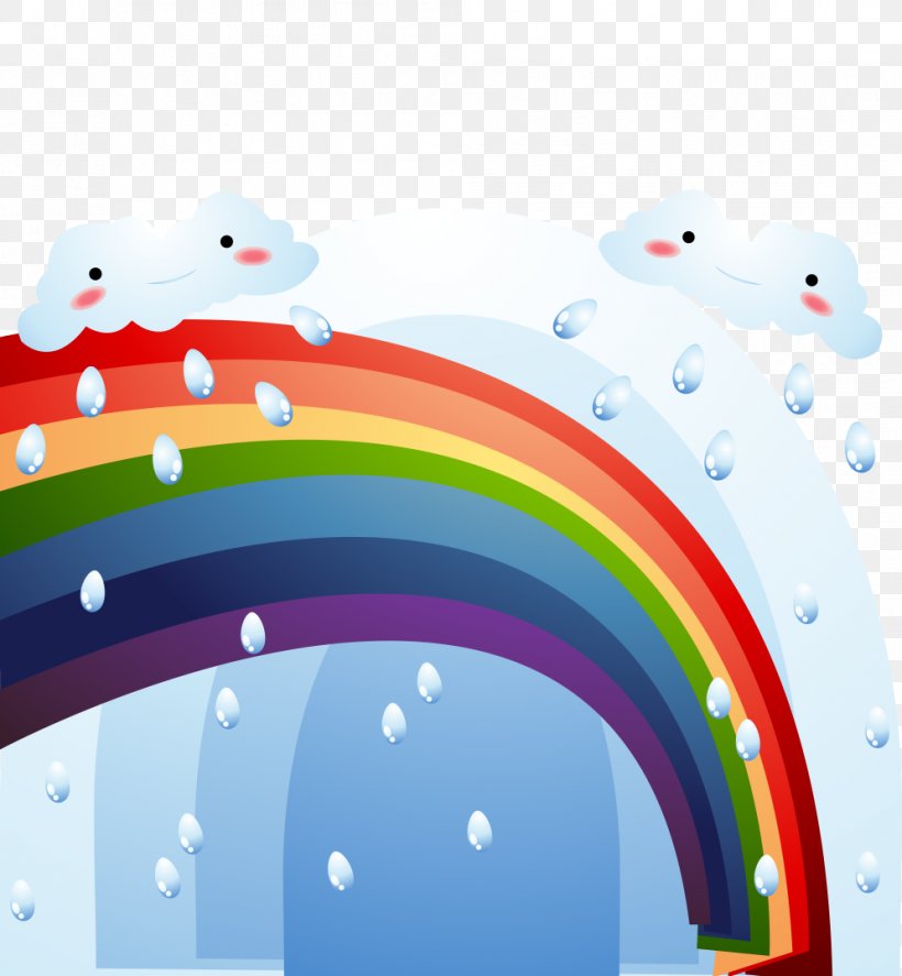 Rain Royalty-free Illustration, PNG, 994x1076px, Rain, Art, Blue, Cartoon, Rainbow Download Free