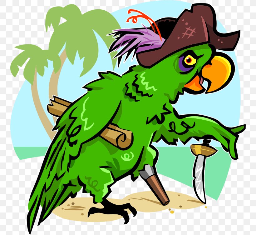 Bird Cockatoo Pirate Parrot Piracy Cartoon, PNG, 756x752px, Bird, Art, Artwork, Beak, Blueandyellow Macaw Download Free
