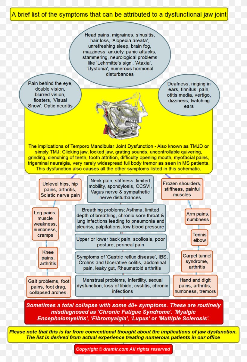 Temporomandibular Joint Dysfunction Vertebral Column Skull Dentistry, PNG, 850x1243px, Temporomandibular Joint Dysfunction, Anxiety, Area, Atlas, Dentistry Download Free