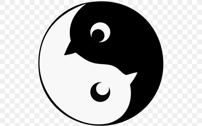 Yin And Yang Symbol Clip Art, PNG, 512x512px, Yin And Yang, Artwork, Beak, Black, Black And White Download Free
