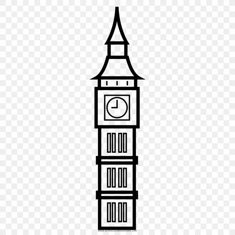 Big Ben Clock Tower Drawing Coloring Book, PNG, 1000x1000px, Big Ben, Alien, Black And White, Clock, Clock Tower Download Free