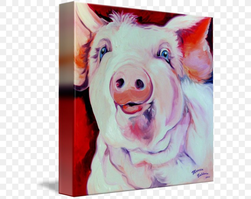 Pig Watercolor Painting Snout, PNG, 589x650px, Pig, Acrylic Paint, Drawing, Fox, Horse Download Free
