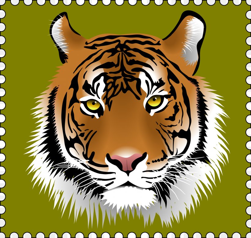 Tiger T-shirt Postage Stamps Clip Art, PNG, 2400x2281px, Tiger, Big Cats, Carnivoran, Cat Like Mammal, Color Download Free
