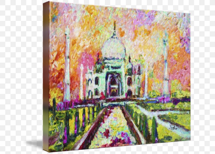 Taj Mahal Oil Painting Art Acrylic Paint, PNG, 650x590px, Taj Mahal, Acrylic Paint, Arch, Art, Canvas Download Free