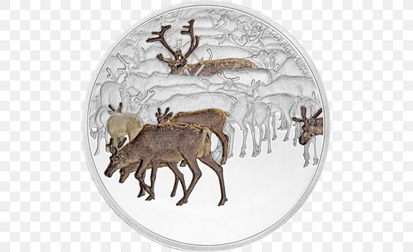 Reindeer Silver Coin Gold, PNG, 500x500px, Reindeer, Animal Migration, Antler, Coin, Coin Collecting Download Free