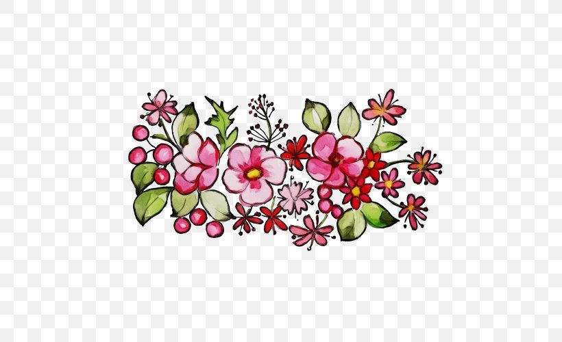 Floral Design, PNG, 500x500px, Watercolor, Blossom, Branch, Cut Flowers, Floral Design Download Free