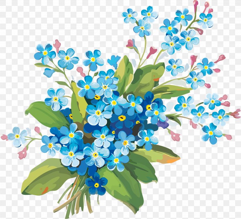 Flower Bouquet Scorpion Grasses Clip Art, PNG, 2753x2500px, Flower, Blue, Blue Flower, Borage Family, Branch Download Free