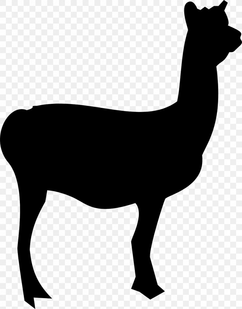 Llama Alpaca Silhouette Clip Art, PNG, 1001x1280px, Llama, Alpaca, Black And White, Camel Like Mammal, Cartoon Download Free