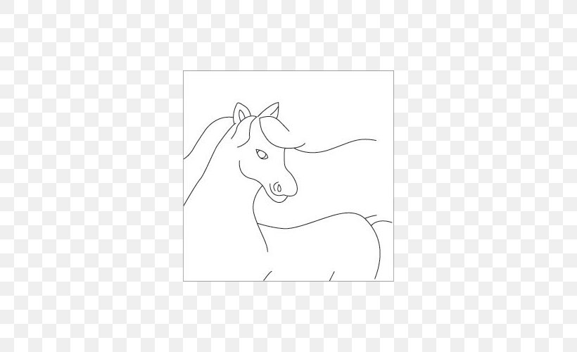 Line Art Horse Cartoon Angle Sketch, PNG, 500x500px, Watercolor, Cartoon, Flower, Frame, Heart Download Free