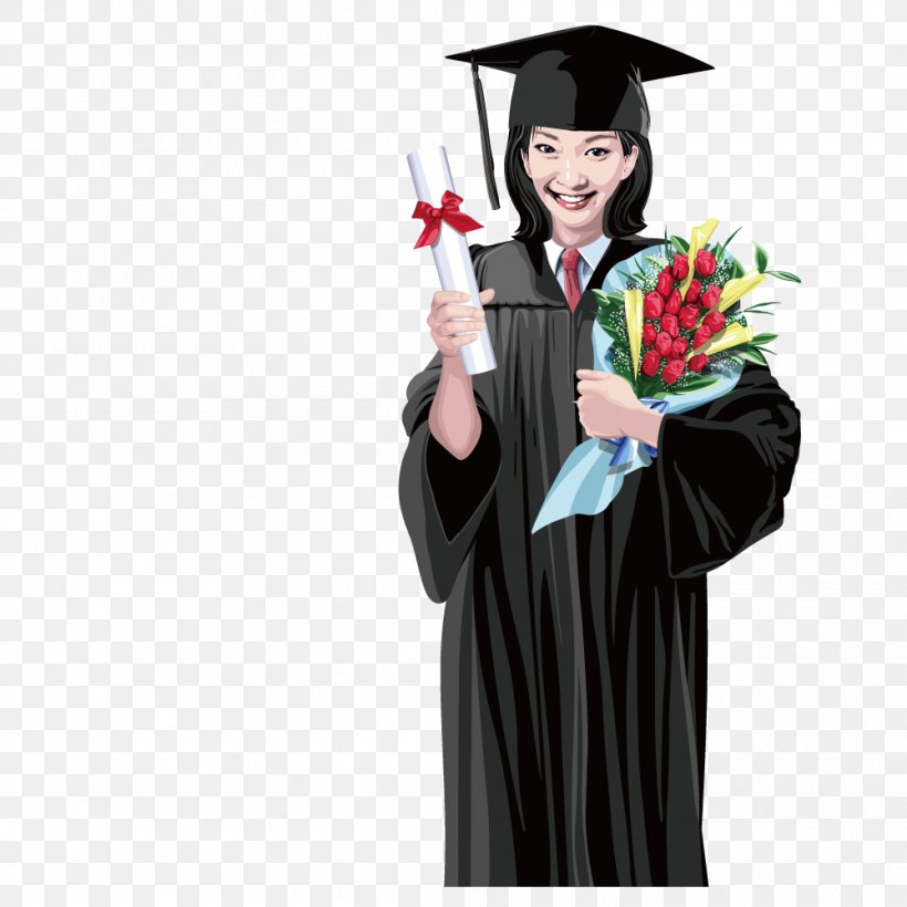 Graduation Ceremony Academic Dress Illustration, PNG, 1000x1001px, Graduation Ceremony, Academic Dress, Academician, Diploma, Doctorate Download Free