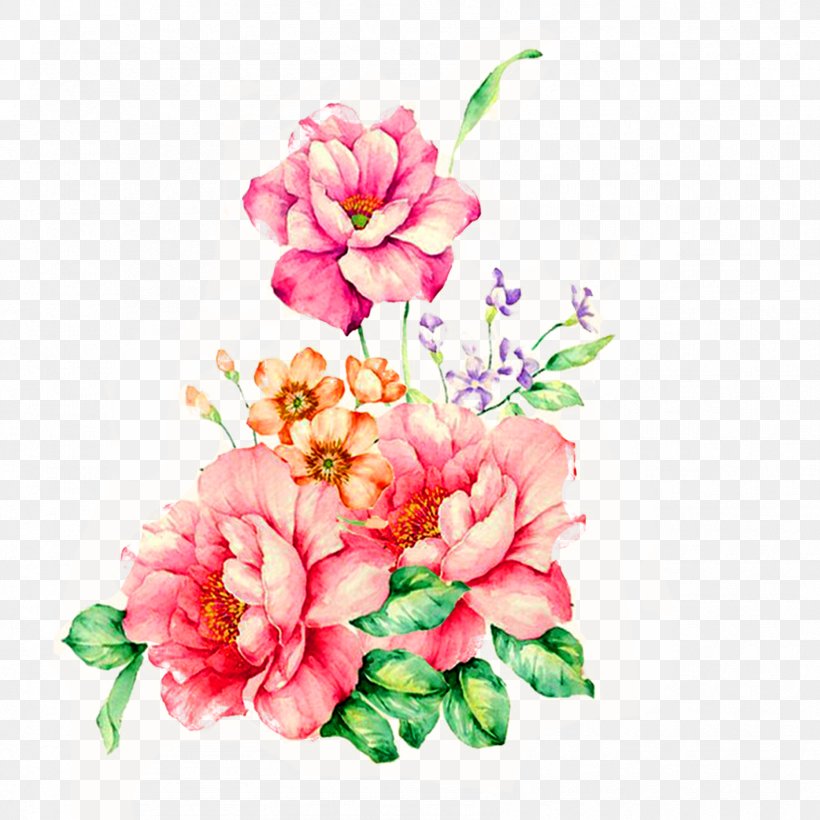 Pink Flowers Watercolor Painting, PNG, 1701x1701px, Pink Flowers, Artificial Flower, Azalea, Blossom, Cut Flowers Download Free