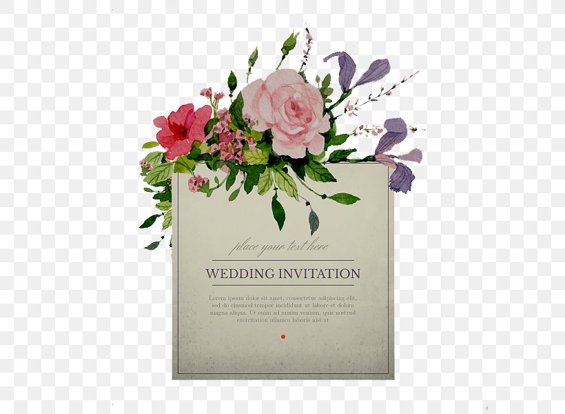 Wedding Invitation Watercolour Flowers, PNG, 600x600px, Wedding Invitation, Art, Artificial Flower, Convite, Cut Flowers Download Free