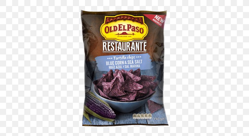 Tostada Old El Paso Blue Corn And Sea Salt Tortilla Chips 150G, PNG, 800x450px, Tostada, Animal Source Foods, Blue Corn, Flavor, Maize Download Free