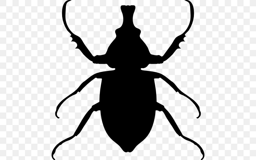 Beetle Silhouette Clip Art, PNG, 512x512px, Beetle, Artwork, Black, Black And White, Insect Download Free