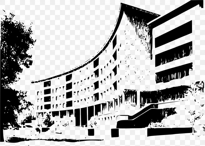 Building Clip Art, PNG, 2084x1485px, Building, Architecture, Black And White, Condominium, Elevation Download Free