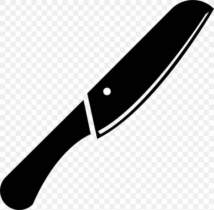 kitchen knife clipart black and white