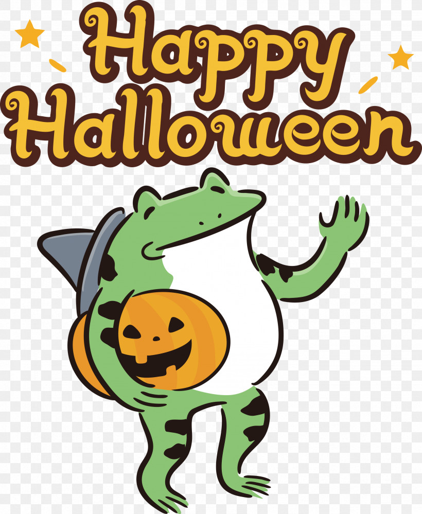 Happy Halloween, PNG, 2462x3000px, Happy Halloween, Cartoon, Frogs, Green, Meter Download Free