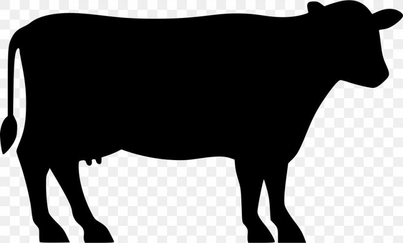 Angus Cattle Beef Cattle Silhouette Clip Art, PNG, 980x592px, Angus Cattle, Beef Cattle, Black And White, Bull, Cattle Download Free
