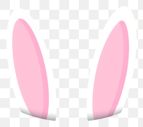 Bunny Face - Pink And White Bunny Ears PNG