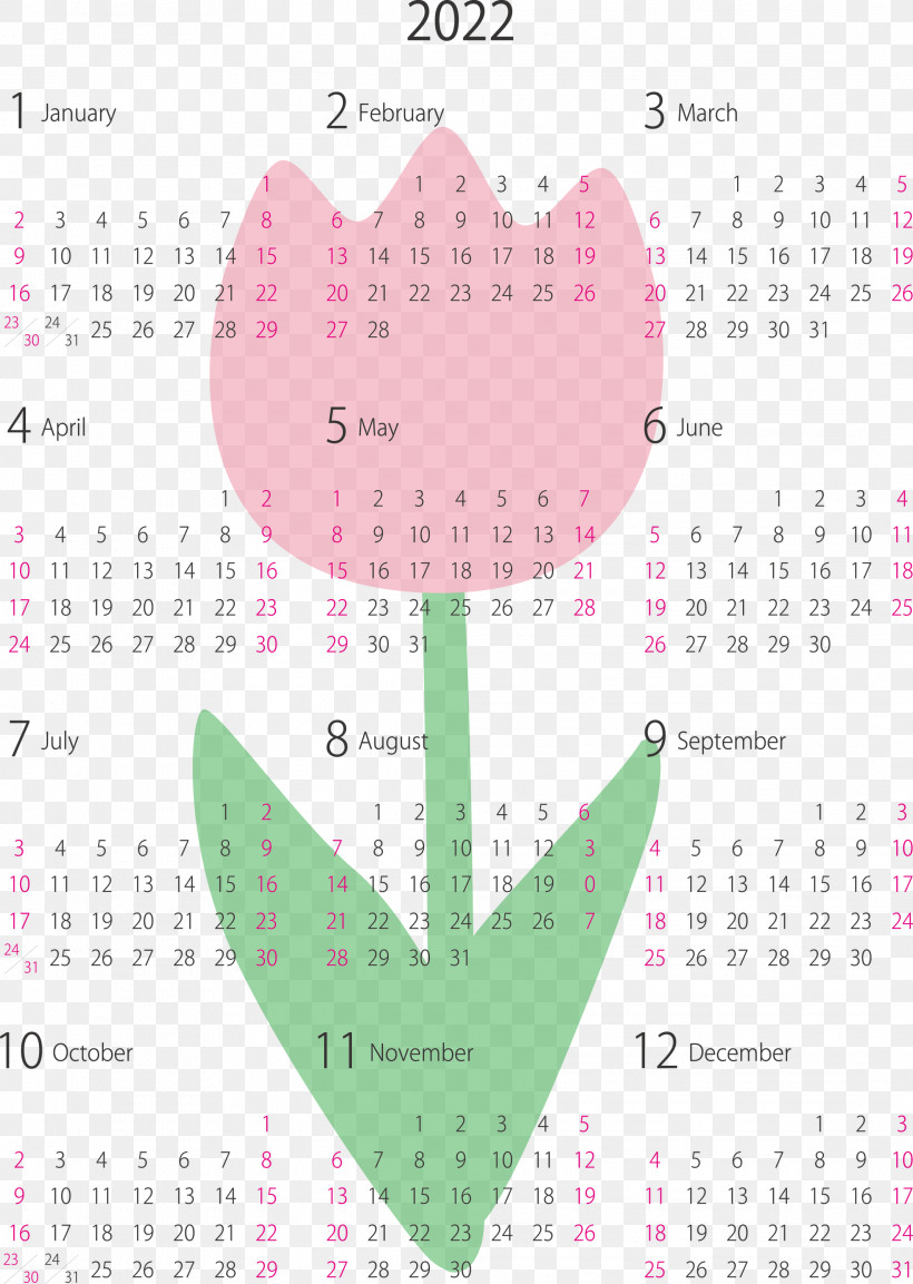 2022 Yearly Calendar Printable 2022 Yearly Calendar, PNG, 2133x3000px, Calendar System, Heart Download Free
