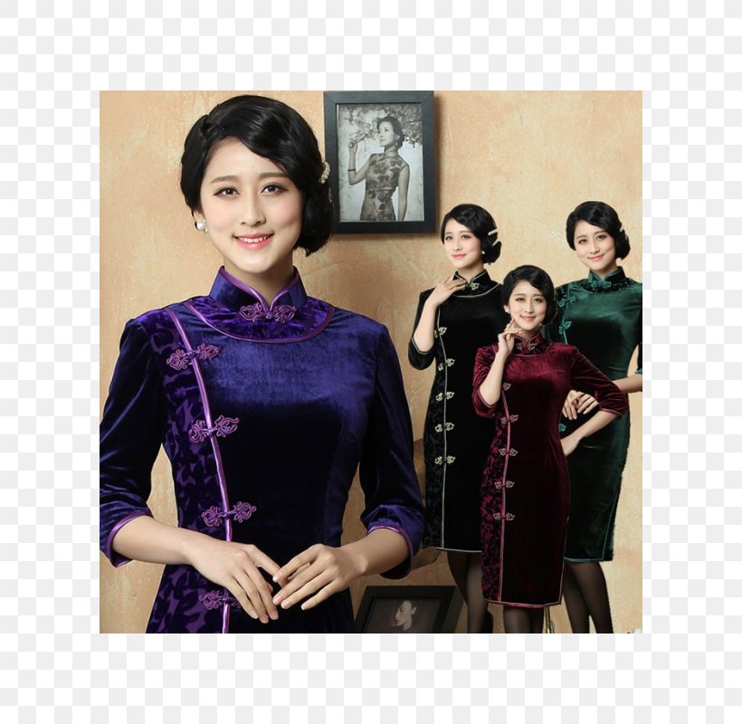 Dress Velvet Cheongsam Sleeve Button, PNG, 600x800px, Watercolor, Cartoon, Flower, Frame, Heart Download Free