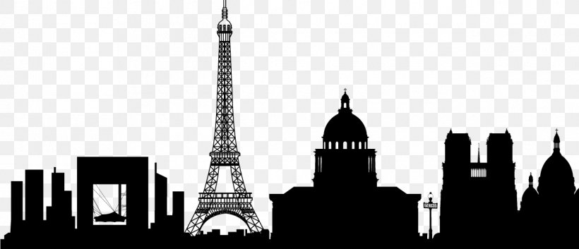 Paris Silhouette Skyline Wall Decal, PNG, 1270x547px, Paris, Art, Black And White, Brand, Building Download Free
