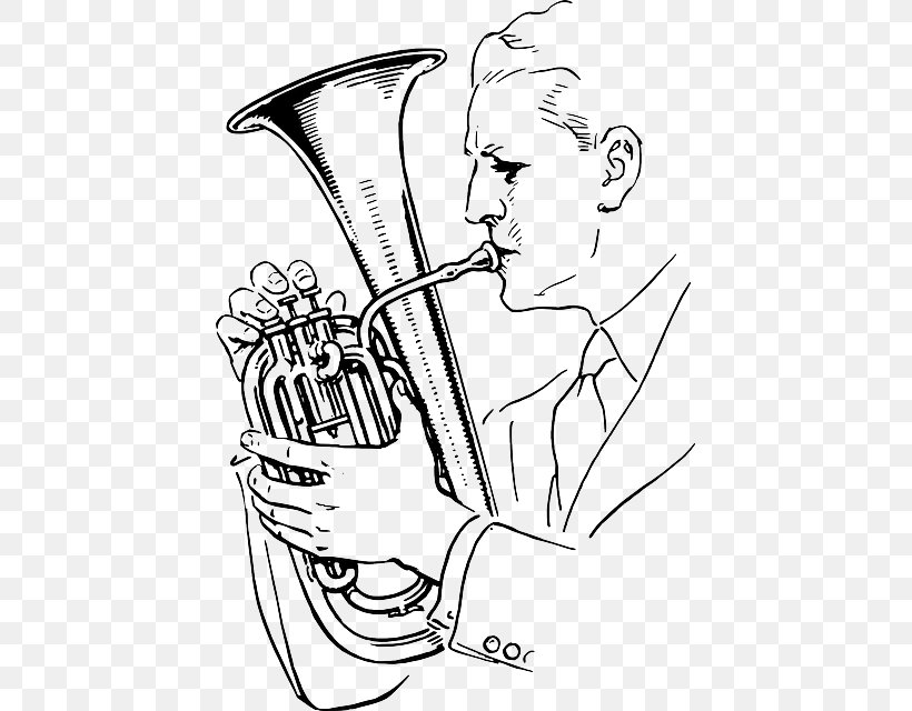 Vector Graphics Tenor Horn Musical Instruments Drawing Trumpet, PNG, 431x640px, Watercolor, Cartoon, Flower, Frame, Heart Download Free