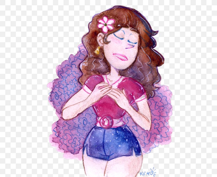 Fairy Brown Hair Violet Doll, PNG, 500x671px, Watercolor, Cartoon, Flower, Frame, Heart Download Free
